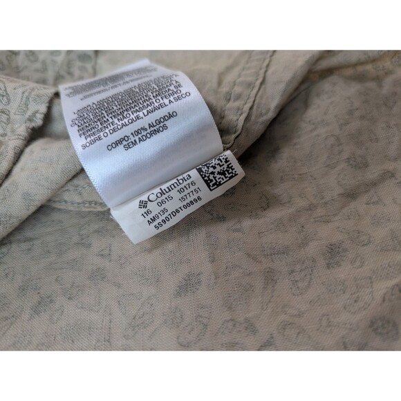 Columbia Sportswear Button up Shirt Mens Medium Beige Outdoor Lightweight Cotton - Picture 8 of 9